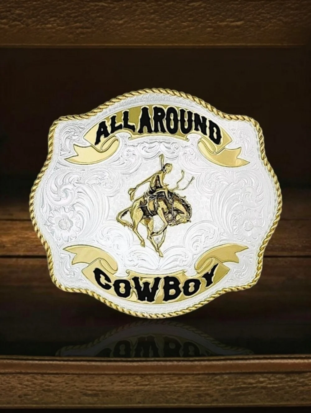 Montana Silversmiths Fine Silver All Around Cowboy Buckle - Retail $150 -‎ NEW